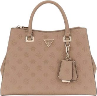 Guess Cresidia II Society Satchel - Dames - Handtassen - Bruin - ONE Size - Leer - Tassen