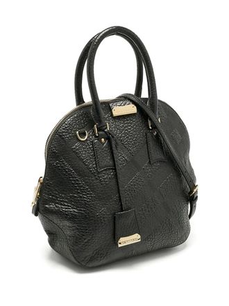 Burberry Orchard embossed-leather top-handle bag - Black
