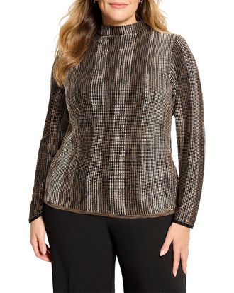 Nic+Zoe NIC+ZOE Plus Ombre Pixel Knit Sweater