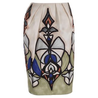 Marni Printed Pencil Midi Skirt in Multicolor Cotton