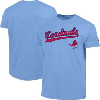 Champion Mens Champion Light Blue St. Louis Cardinals Cooperstown Wordmark Lockup Tri-Blend T-Shirt at Nordstrom, Size Xx-Large