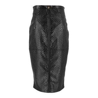 Elisabetta Franchi Rok met schubbenpatroon - Dames - Rokken - Zwart - Maat: S Zijde