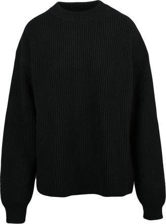 Jil Sander Maglione Girocollo - Dames - Ronde hals truien - Zwart - M - Wol - Truien & Vesten