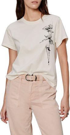 Sanctuary Timeless Floral Organic Cotton Graphic T-Shirt in Collagen White/Dandelion at Nordstrom, Size X-Small