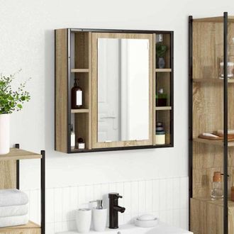 vidaXL Bathroom Mirror Cabinet Beige 60 x 16 x 60 cm Engineered wood Vidaxl