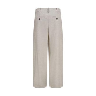 Brunello Cucinelli Merino Wool and Cashmere Trousers - Beige