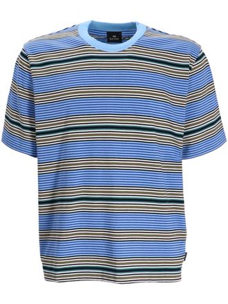 Paul Smith Gestreept T-shirt van biologisch katoen - Blauw