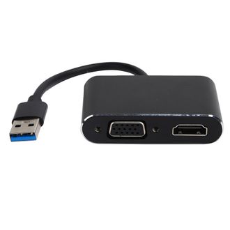 OEM Cable Adaptador De Tv De Alta Definici&oacute;n, Adaptador De Pantalla Usb A Hdmi Vga Con Doble Salida, Chip Controlador Integrado, Compatible Con Windows 10