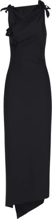 Coperni Asymmetrische Bloemenjurk - Dames - Maxi kleedjes - Zwart - L - Polyester - Kleedjes