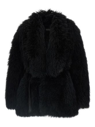 Giovanni Bedin belted coat - Zwart