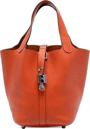 Herm&egrave;s 2015 Clemence Picotin Lock 18 handbag - Oranje