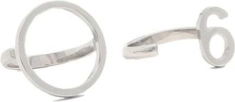 Maison Margiela Logo Ringenset - Dames - Ringen - Grijs - M - Accessoires