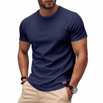 Generic Shirts for Men, Mens T-Shirt Cotton Crew Neck Short Sleeve Solid Regular Fit T Shirt Soft Lightweight Summer Casual Tops UK T Shirts Men Holiday Black