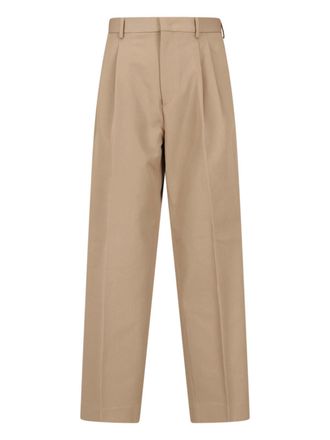 Be Able Brown Tailored Wool-Blend Straight-Leg Pants
