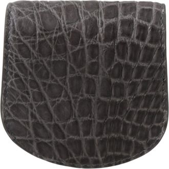 Dolce & Gabbana Mens Gray Exotic Skin Condom Case Holder Pocket Wallet Skins
