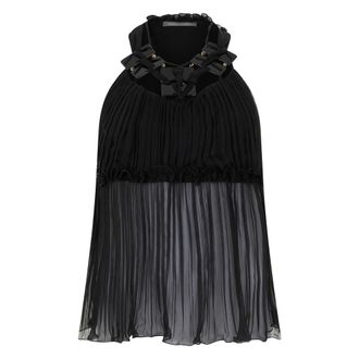 Alberta Ferretti Sleeveless Silk Top - female - Alberta Ferretti - Sleeveless Tops - Black - S - Tops