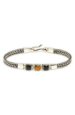 Caputo & Co. Triple Cabochon Artisan Bracelet in Yellow Tiger Eye at Nordstrom
