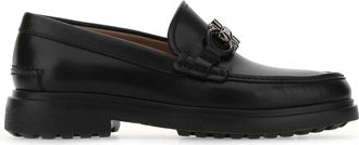 Ferragamo Black Leather Loafers
