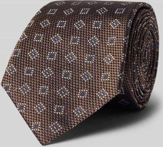 Joop Krawatte aus Seide im Allover-Look (8 cm) in Schoko, Gr&ouml;&szlig;e 1