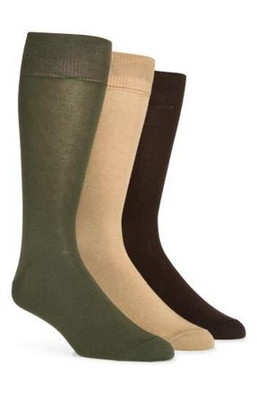 Lorenzo Uomo Assorted 3-Pack Cotton Blend Dress Socks in Taupe at Nordstrom Rack