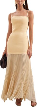 Reiss Milana Knit Woven Midi Dress