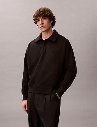 Calvin Klein Zware Jersey Polo Met Lange Mouwen En