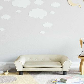 vidaXL Sof&aacute; Para Ni&ntilde;os De Terciopelo Crema 70x45x26 Cm Vidaxl