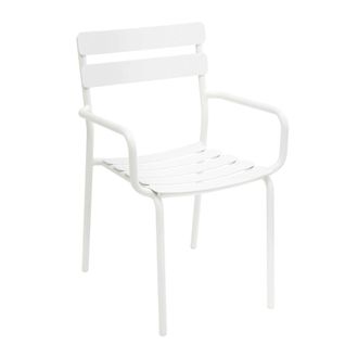 Oviala Silla de jard&iacute;n de aluminio blanco