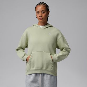 Nike Jordan Womens Jordan Brooklyn Fleece Pullover Hoodie in Green | FV7071-371