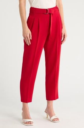 BOSS Tapiah Double D-Ring Belted Trousers in Bright Red at Nordstrom Rack, Size 12
