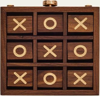 Cult Gaia Tic Tac Toe Wood Clutch Bag