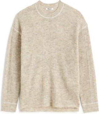 Madewell Crewneck Alpaca Blend Rib Sweater in Hthr Stone at Nordstrom Rack, Size Medium