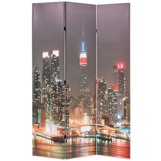 vidaXL Biombo Divisor Plegable 120x170 Cm Nueva York De Noche Vidaxl