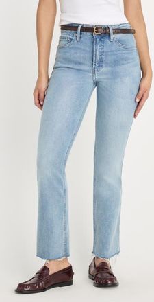 Good American Good Kick Flare Raw Hem High Waist Jeans in Indigo1215 at Nordstrom, Size 00