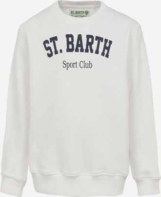 MC2 Saint Barth Beige Round Neck Printed Sweatshirt