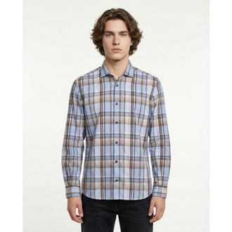 PESERICO MenS Blue Plaid Button-Down Shirt, Size 54