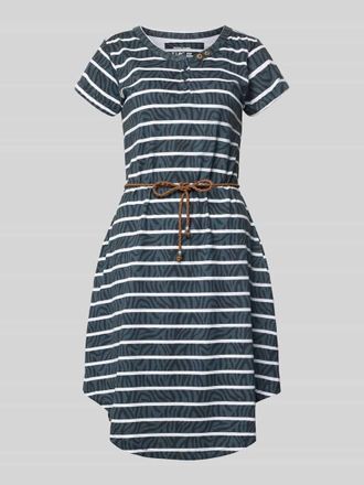 G.I.G.A. DX Knielanges T-Shirt-Kleid mit Bindeg&uuml;rtel in Dunkelblau, Gr&ouml;&szlig;e 44