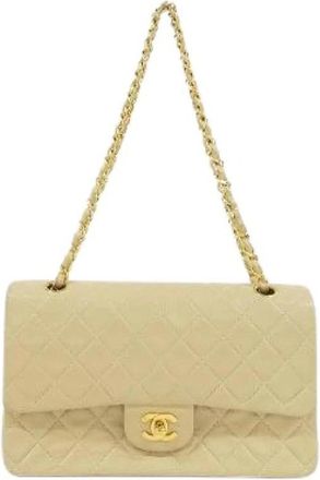 Chanel Pre-owned Lambskin Shoulder Bag - Dames - Vintage Schoudertas - Beige - ONE Size - Leer - Vintage