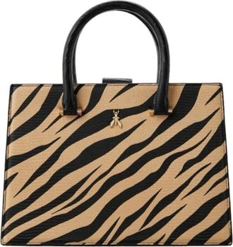 Patrizia Pepe Stijlvolle Leren Dames Tas - Dames - Handtassen - Beige - ONE Size - Leer - Tassen
