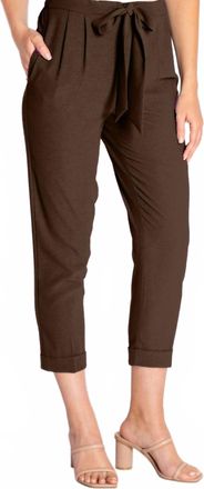 Camilyn Beth Drew Crepe Pants In Espresso