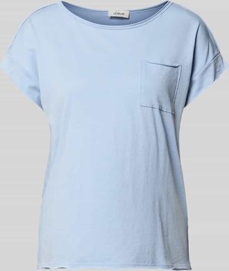 s.Oliver Red Label Regular Fit T-Shirt aus reiner Baumwolle in Hellblau, Gr&ouml;&szlig;e 34