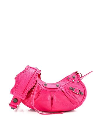 Balenciaga Le Cagole Giant Studs Shoulder Bag Leather XS hobo bag - Roze