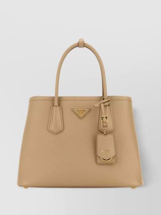 Prada small leather double handbag with top handles
