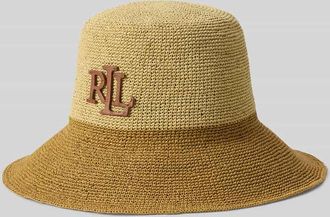 Lauren Ralph Lauren Hut aus Strohgeflecht mit Logo-Applikation in Beige, Gr&ouml;&szlig;e 1