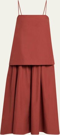 House of Dagmar Cotton Spaghetti-Strap Midi Dress