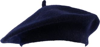 Hat To Socks Wool Blend French Beret for Men and Women in Plain Colours (Navy)