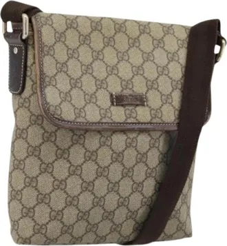 Gucci Pre-owned Vintage GG Canvas Schoudertas - Dames - Vintage Schoudertas - Beige - ONE Size - Leer - Vintage