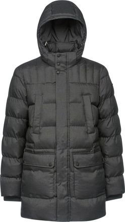 Geox Langjacke »SANFORD« mit Kapuze in melierter Optik, 4 Taschen, Kapuze, modische Steppung