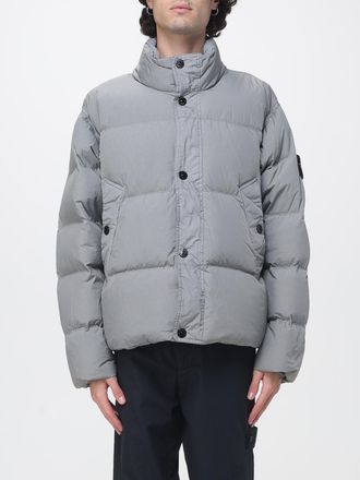 Stone Island Short Quilted Water-Repellent Nylon Down Jacket with Logo