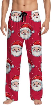 Generic Mens Christmas Print Pyjama Bottoms with Drawstring Loungepants with Pockets Mens Funny Pants Comfy Soft Nightwear LoungewearGifts for Men UK for Fami